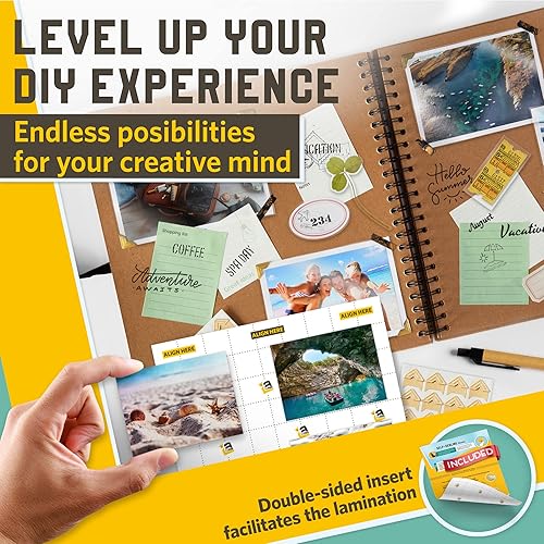 Miniatura 5 de Hojas de laminación autosellantes, 9 x 11.5 pulgadas, 4 mil de grosor, adecuadas para hojas de laminación autoadhesivas de tamaño carta, 8.5 x 11,