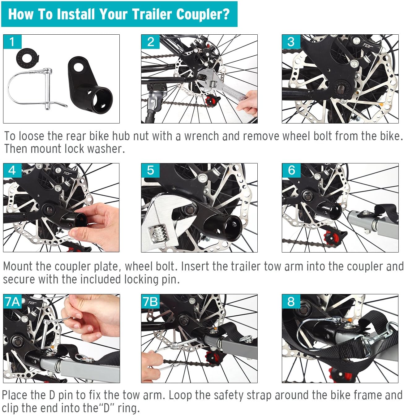 Titanker 2 Pack Bike Bicycle Trailer Coupler Attachment Angled Elbow for Instep   Schwinn Bike Trailers Image
