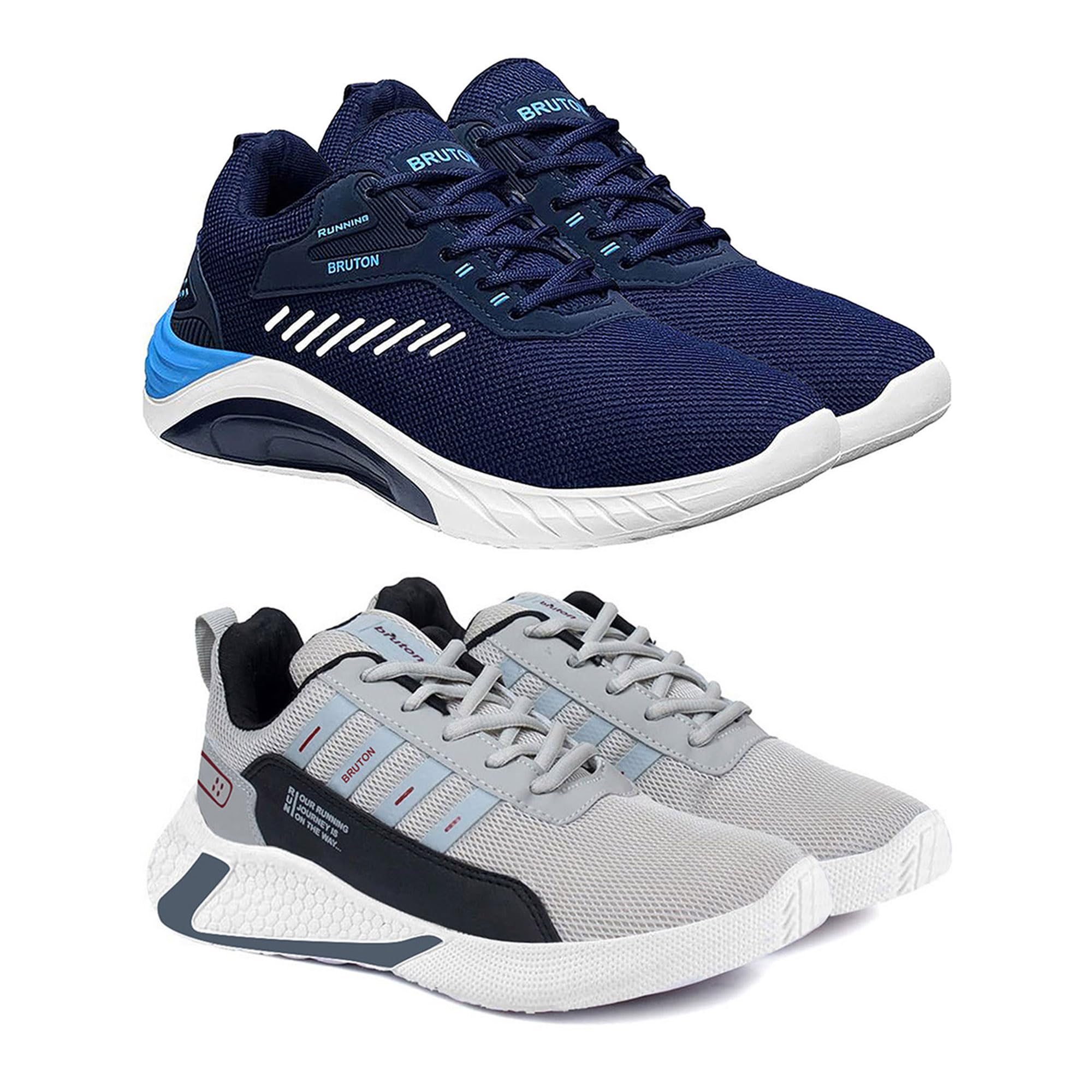Sport Shoes Running Shoes for Men - Combo Pack of 2 (Blue, Grey) discount deal