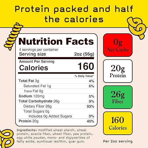 Miniatura 2 de Pete's Pasta Paquete de 3 fideos de espagueti de 8 onzas, pasta sin carbohidratos, 0.71 oz de pasta alta en proteínas, auténtica pasta italiana