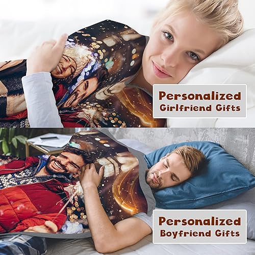 Miniatura 5 de Gemuniya Manta personalizada con foto, manta personalizada e imagen para cumpleaños, día de San Valentín, regalos para novio, novia, marido, esposa,