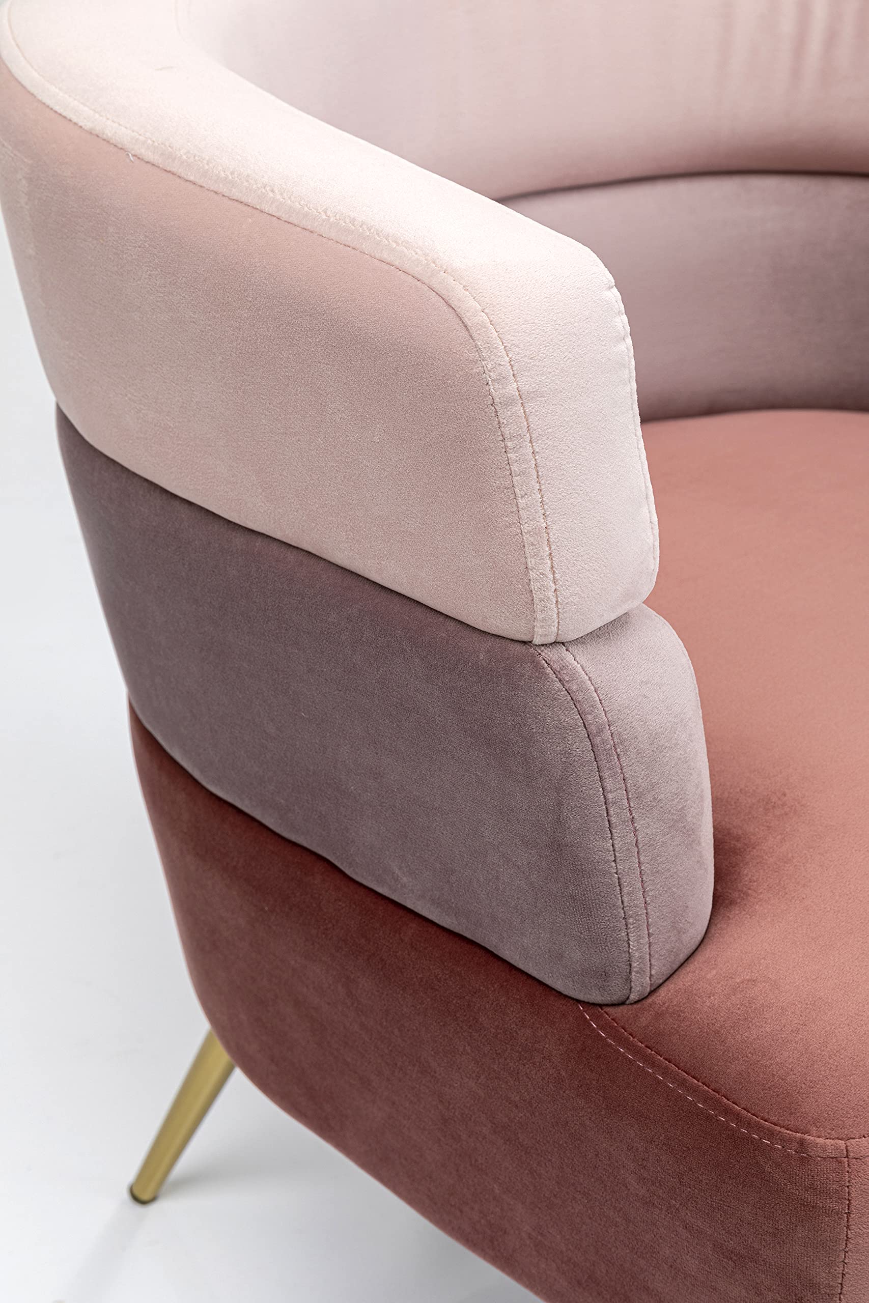 Kare Design Fauteuil Sandwich, Rose/Or, Aspect Velours, Pieds Acier, Style Élégante, Fauteuils Cocktail, Fauteil Salon, Deco Intérieur, Décoration Chambre, Maison, 74x65x64cm (H/L/P)
