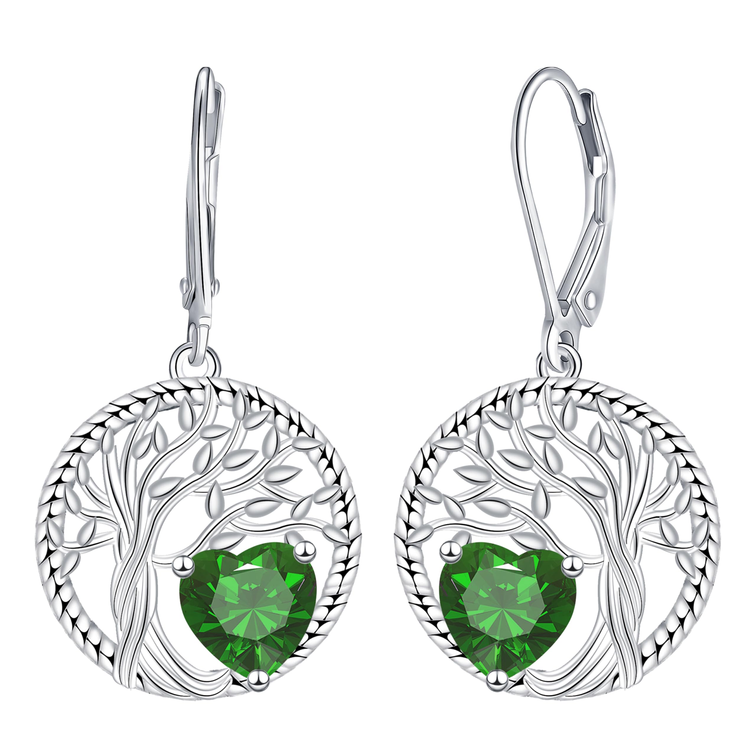 J.MOULING Lebensbaum Ohrringe Damen,925 Sterling Silber Ohrr