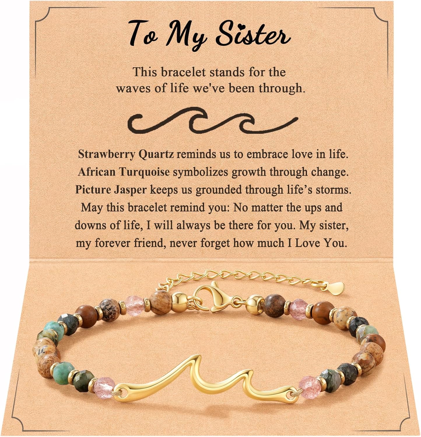 Tarsus Wave Bracelet, The Waves of Life We've been Through, Unique Gifts for Birthday, Valentine’s Day, Christmas, Meaningful Gifts for Friends Sister Daughter Niece...