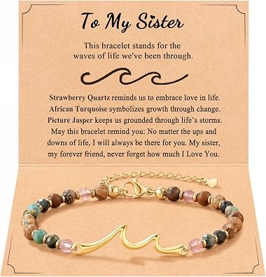 Tarsus Wave Bracelet, The Waves of Life Weve been Through, Unique Gifts for Birthday, Valentines Day, Mothers Day, Graduation, Christmas, Meaningful Gifts for Friends Sister Daughter Niece...