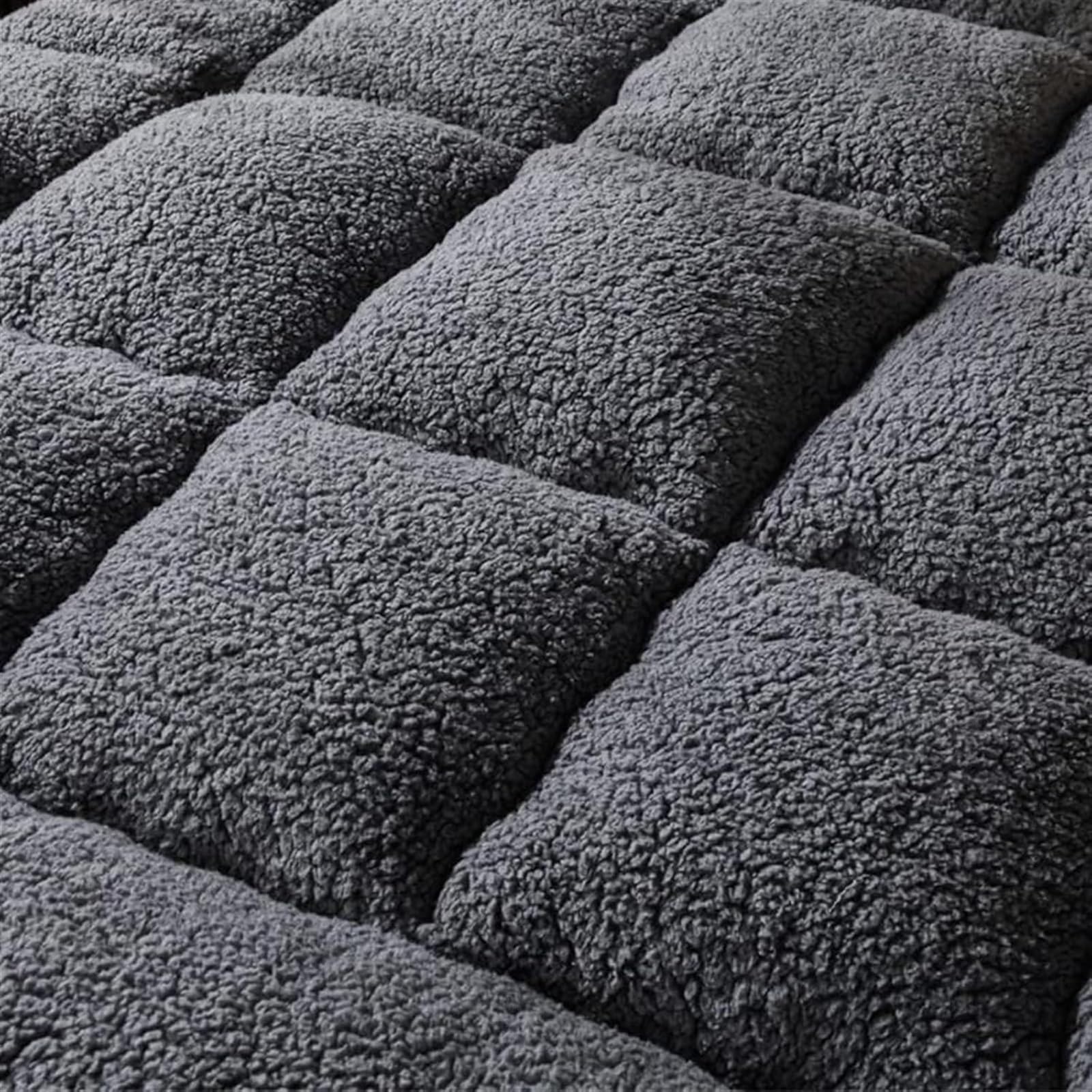 Große, dicke Tatami-Matratze, faltbare Matratze, rollbare Matratze, tragbare Matratze, Bettdecke, Schlafmatte, Tatami-Matte mit Federstofffaser, Einzel-Doppelbett (grau, 90 x 200 cm, 1,2 kg)(Grey,200x