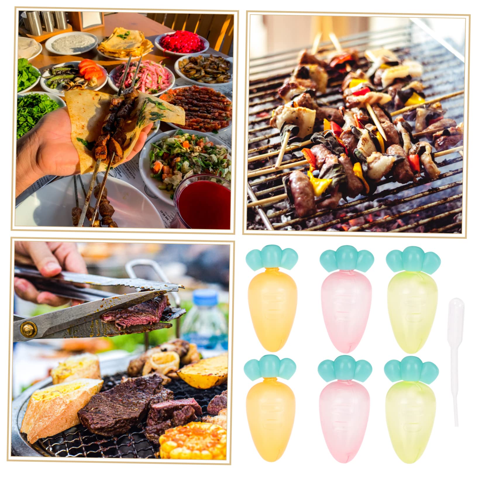 OUNONA 6Pcs Mini Sauce Bottles Portable Squeeze Containers for Vinegar Soy Sauce and Salad Dressing for Lunch Boxes and Kitchen Supplies