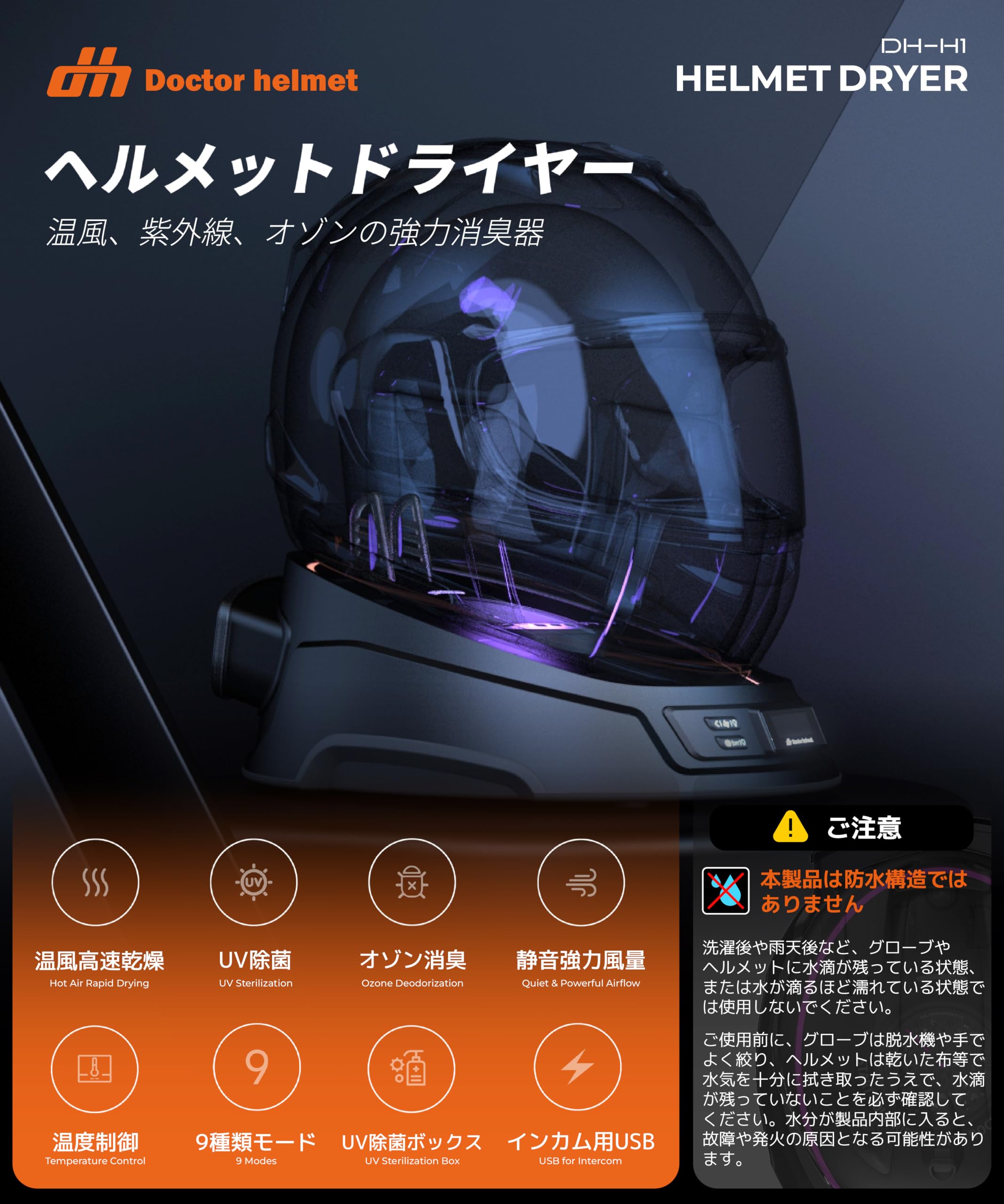 Amazon.co.jp: Kaedear(カエディア) バイク ヘルメット 消臭機 乾燥機