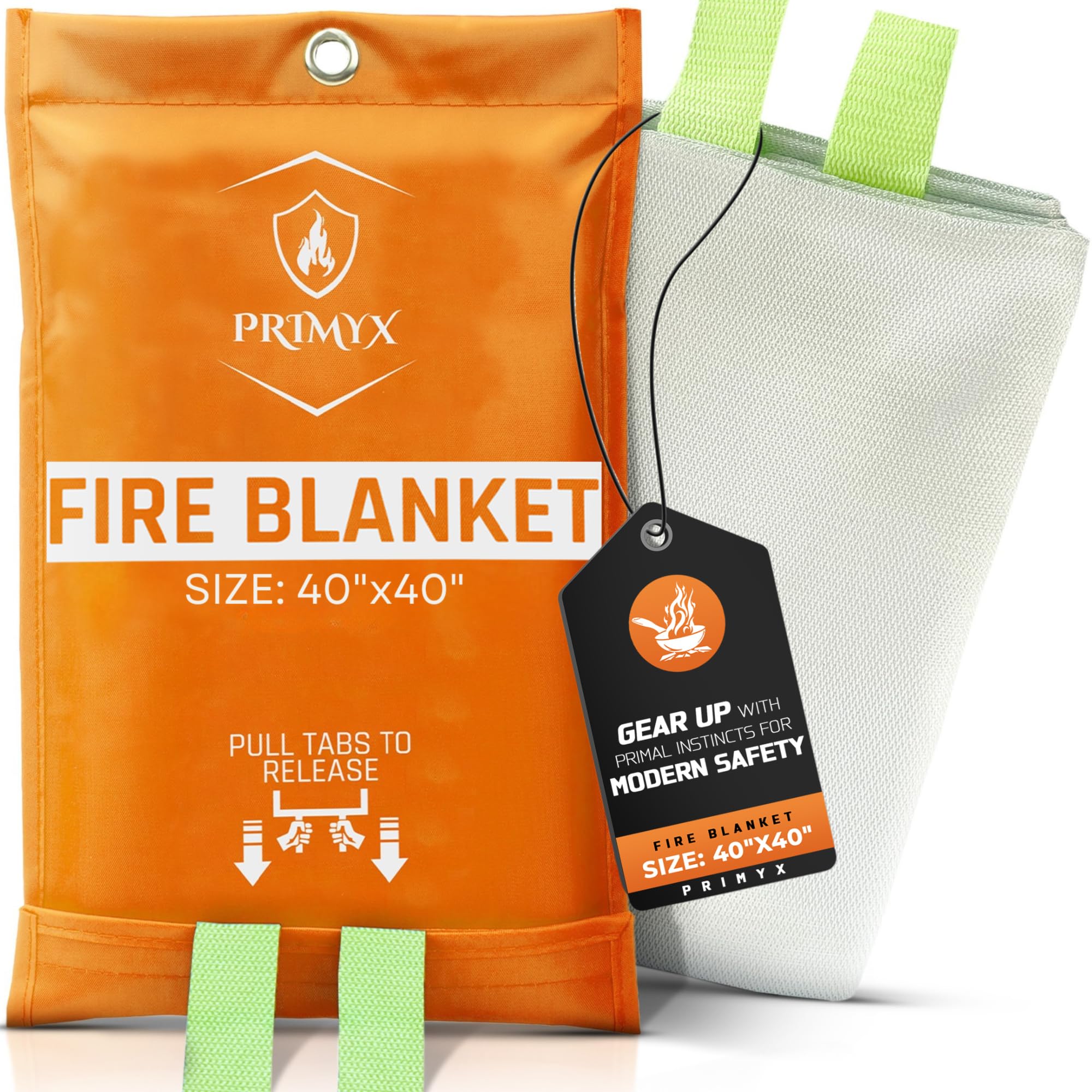 Emergency Fire Blanket 40"x40" (1-Pack) – Fireproof Survival Blanket for Home, Kitchen, RV &amp; Camping – Smothers Grease &amp; Electrical Fires – Reusable, Pet &amp; Family Safe Fire Safety Gear