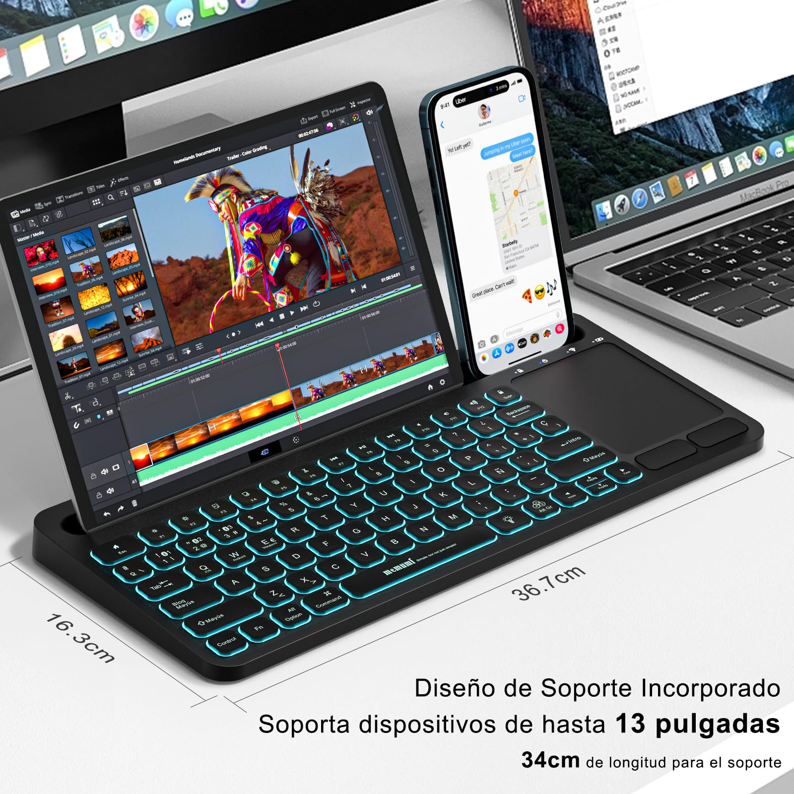 MEMUMI Teclado Y Ratón Inalámbricos Retro Con Bluetooth - Estilo Máquina De Escribir Para IPad, Ordenador Y Móvil