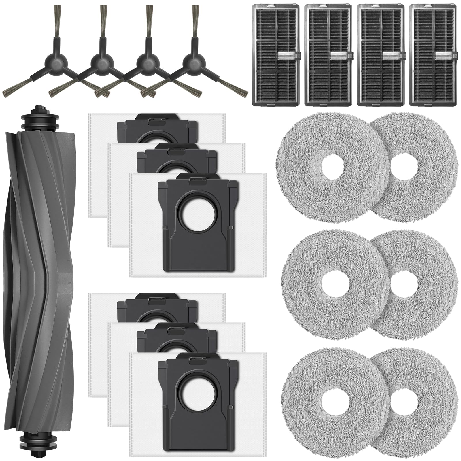 IBOPUXIU 21 PCS Robot Vacuum Accessories | Per Dreame L10s PRO Ultra Heat, L10s Ultra Gen 2, X30 Ultral, Mova E30 Ultra, Replacement Parts, Daily Cleaning Use