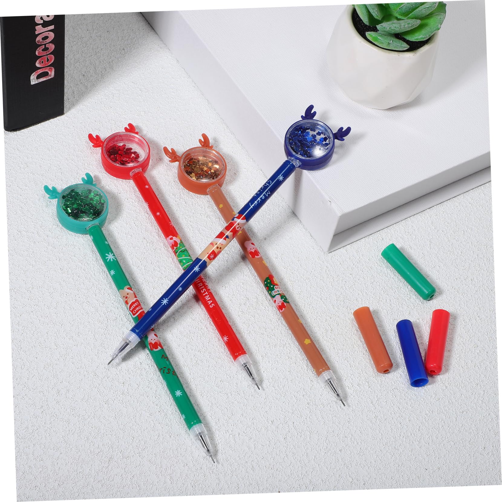 36piezas Bolígrafos De Gel De Colores Navideños Bolígrafos Tinta De Punta Media Escritura Oficina y Escuela