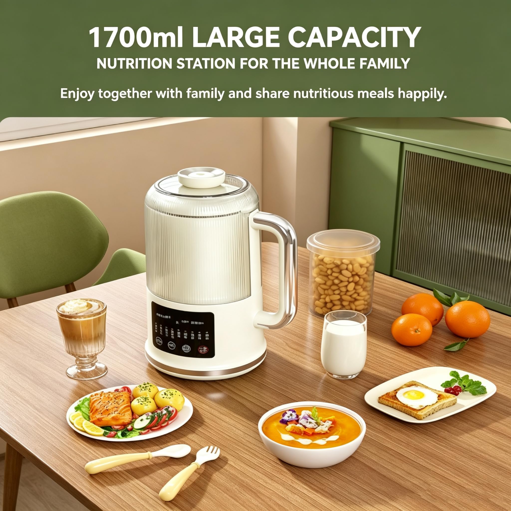 Automatyczny Blender Do Mleka Orzechowego 800 W, 1700 Ml Na Bazie Roślin