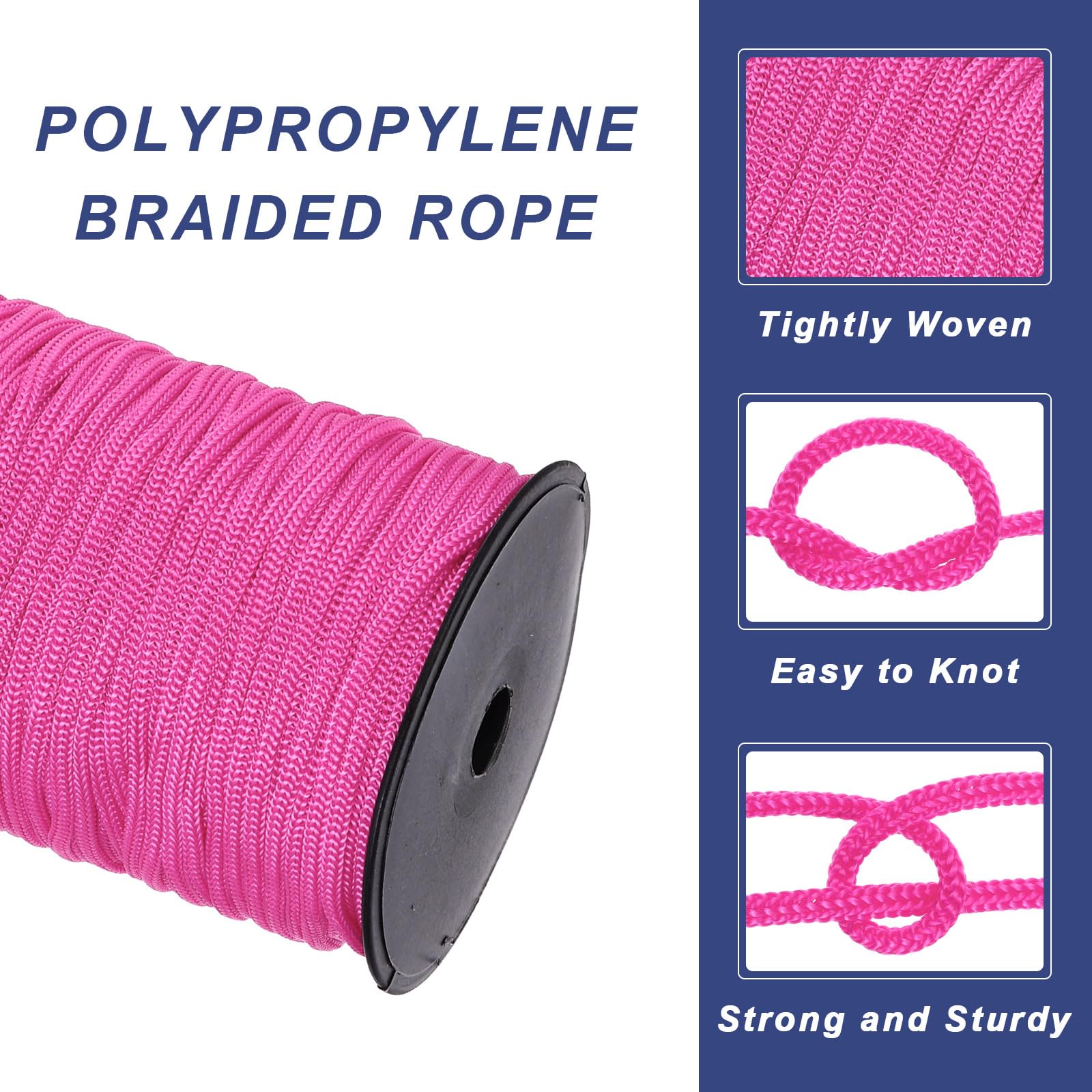 Corde Nylon Tressée 100 Pieds (30m) - Diamètre 5/16" - Charge Travail 190 Lbs - Neuf