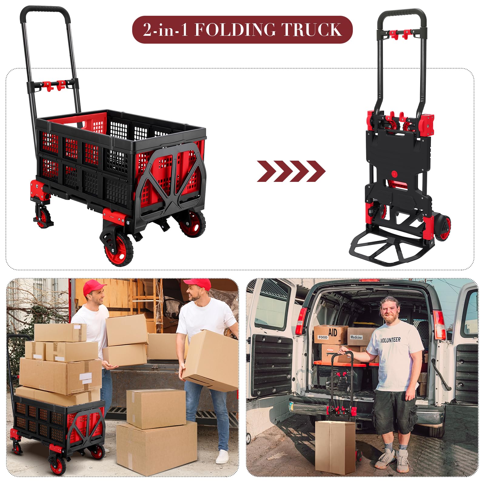 Klappbarer Sackkarren 150 Kg – 2-in-1 Handwagen & Produktbild-Vorschau 5