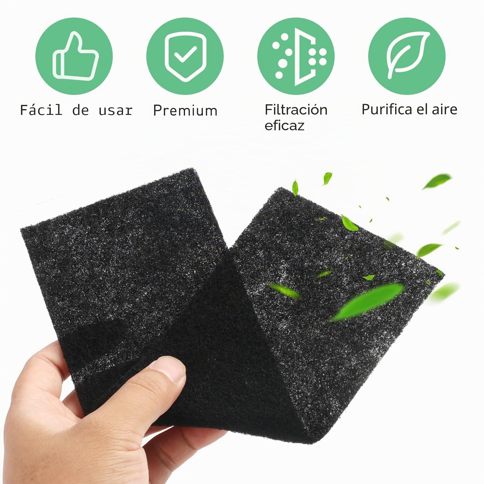 4 PCS Filtros de Carbón Activado, Filtro Desodorante de Maceta de Arena para Gatos, Esponja filtrante de Aire, Esponjas Filtrantes para Compostadores de Cocina, Neutralizadores de Olores Efectivos