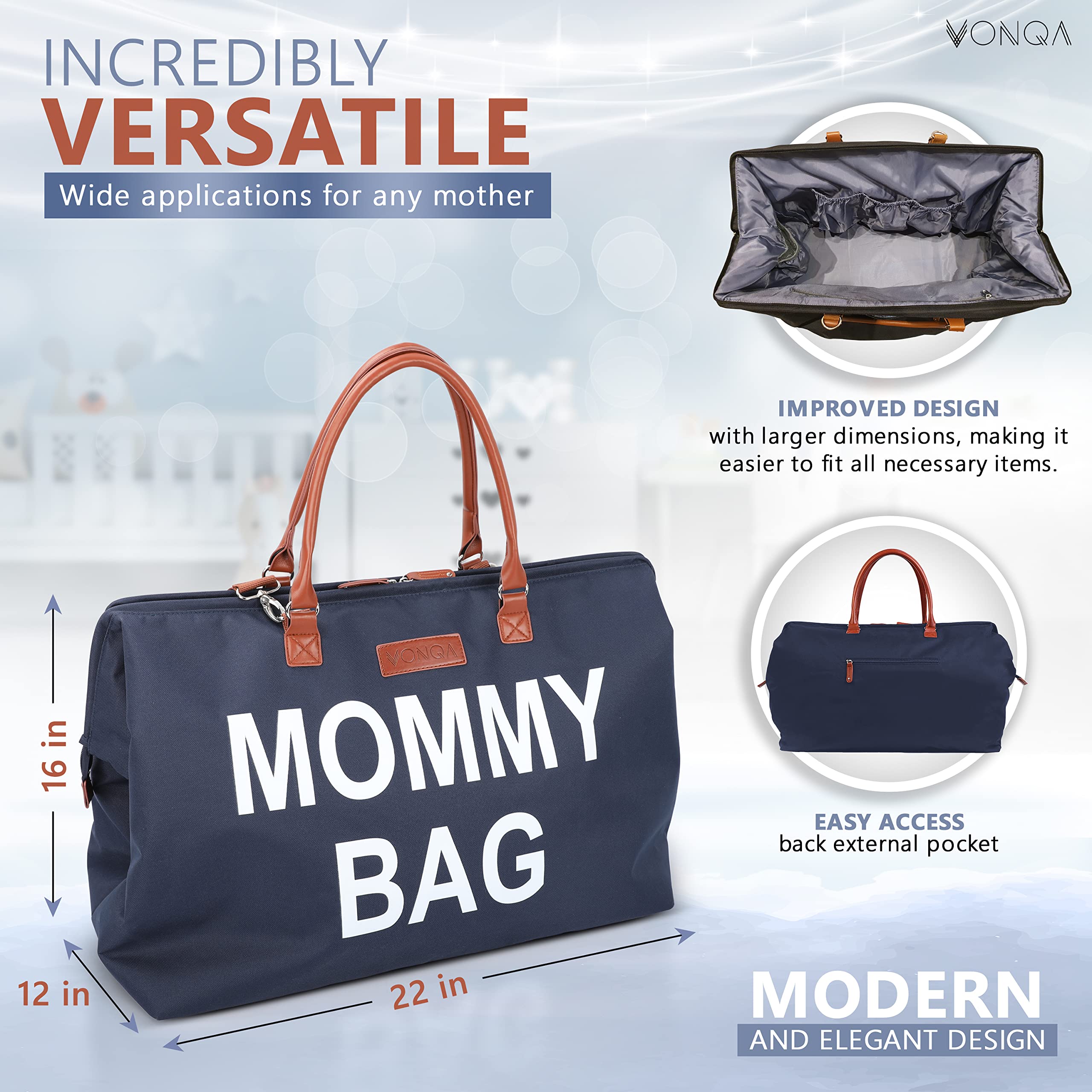 Buy VONQA Mommy Bag for Hospital, Labor and Delivery Extra Large
