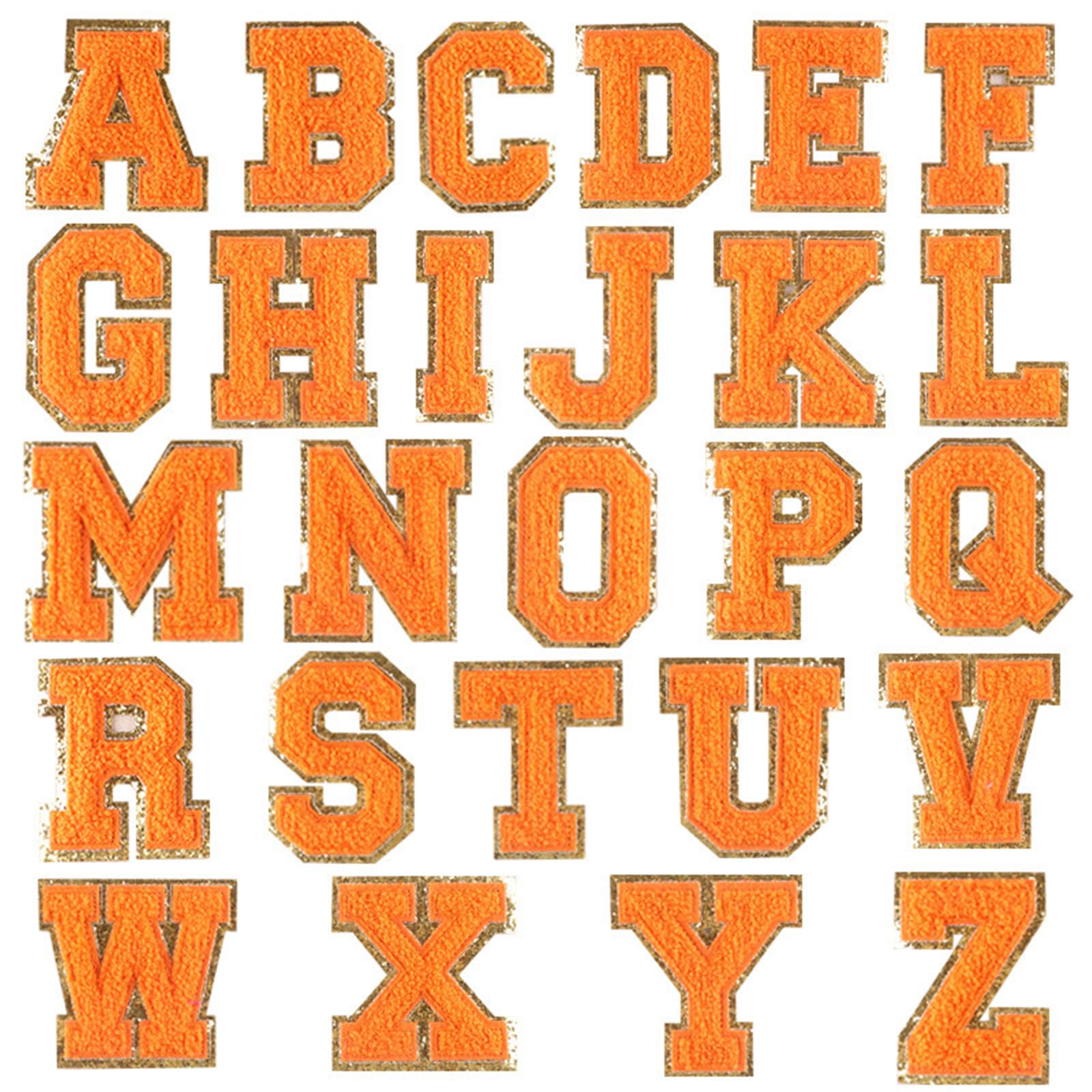 Tsophreniq 26Pcs Letter Sew on Patches Embroidered Letter Sew on Yarn Patches Applique for Kids Clothing Jackets Jeans Bags Embroidered