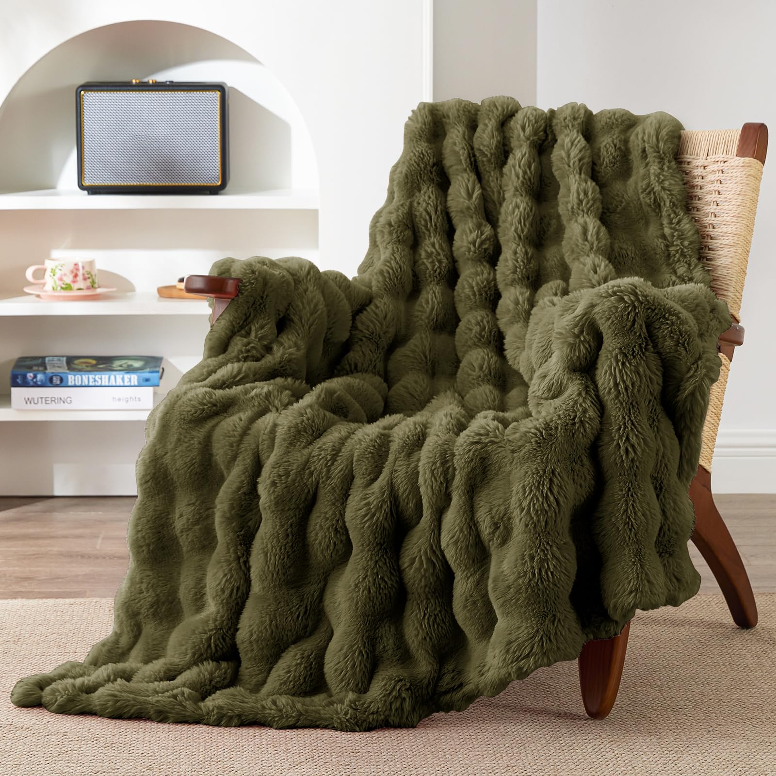 Amazon.com: EXQ Home Fluffy Rabbit Faux Fur Throw Blanket for