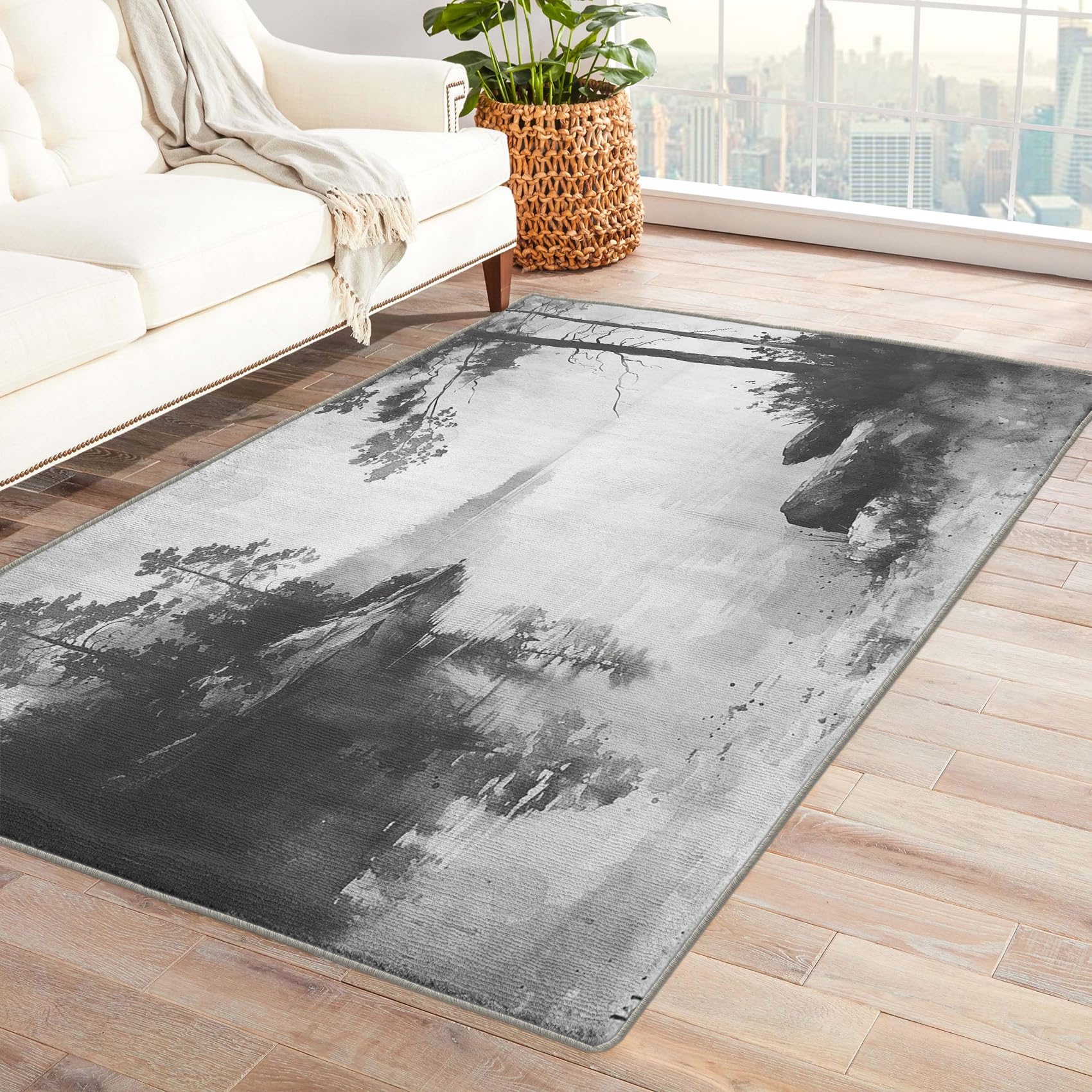 Landscape Products ラグ(リン) Amazon.com: Lake Forest Rug 3x5 Area Rug, Landscape Rugs for