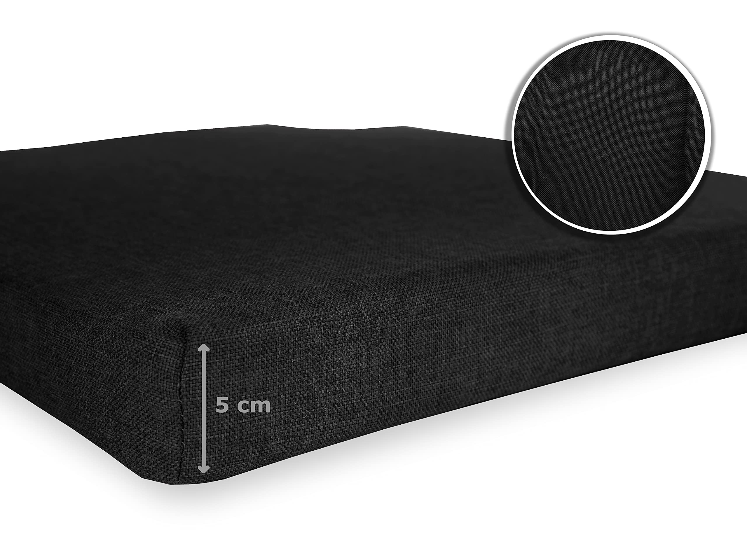 sunnypillow zestaw 4 poduszek na krzesło z zapięciem na rzepy do domu i ogrodu - siedzisko na krzesło - do użytku wewnątrz i na zewnątrz - Wymiary: 42 (przód) | 35 (tył) x 40 x 5 cm - kolor czarny
