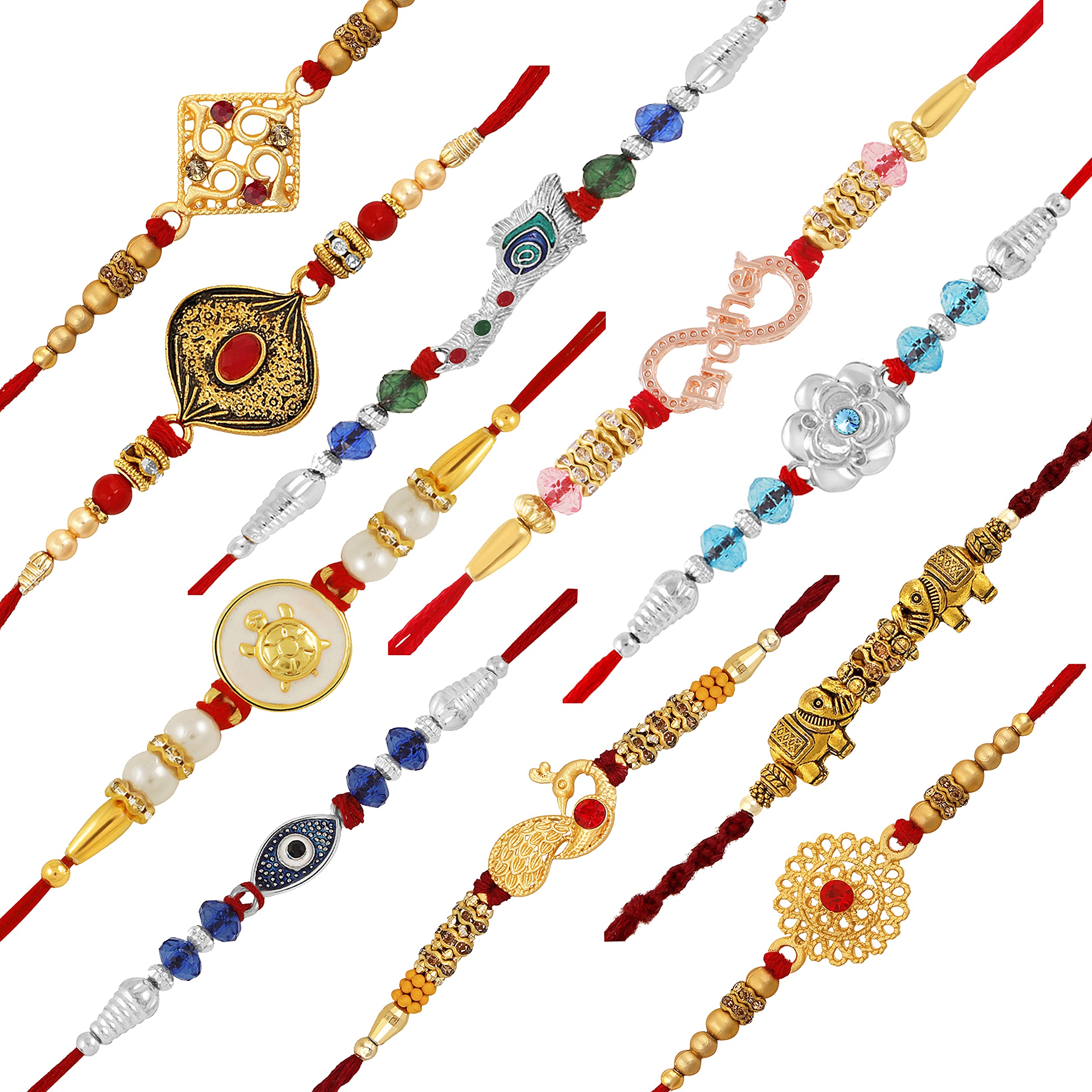 See full amazon price history chart for Okos Mens Gold And Rhodium Plated Alloy Combo Pack Of 10 Multicolour Rakshabandhan Rakhi Bracelet Set-Rakhi For Brother, Bhaiya, Bhai Co1000414 Okos Mens Gold And Rhodium Plated Alloy Combo Pack Of 10 Multicolour Rakshabandhan Rakhi Bracelet Set-Rakhi For Brother, Bhaiya, Bhai Co1000414 (B098BNSK1X) Amazon Price History, Amazon Price Tracker