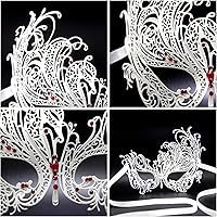 Vista 47 de IETANG - Antifaces venecianos para parejas, baile de máscaras, accesorios de disfraz o fiesta, 1 par Negro