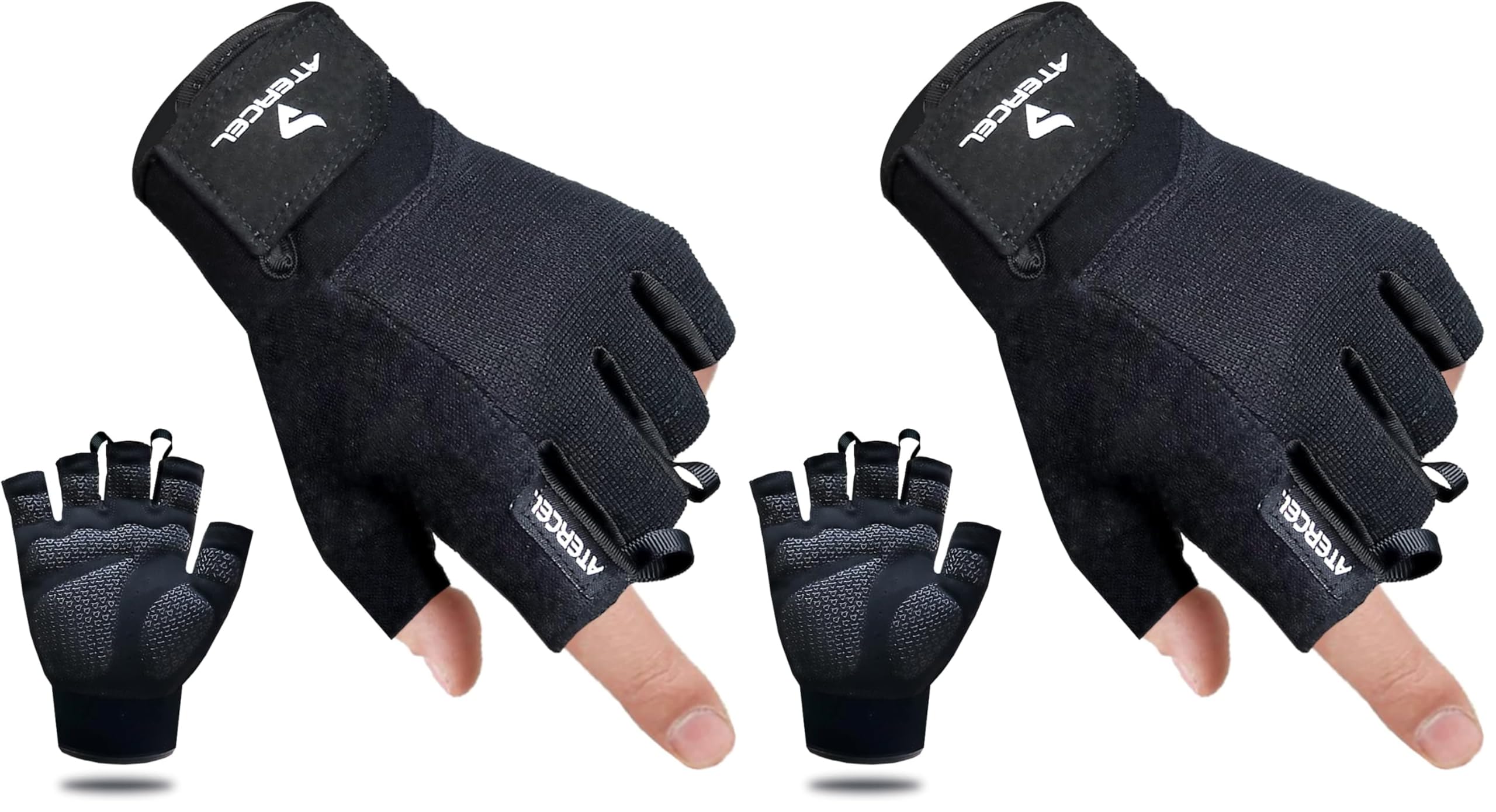 ATERCEL Workout Gloves for Men and Women, Exercise Gloves for Weight Lifting, Cycling, Gym, Training, Breathable and Snug fit