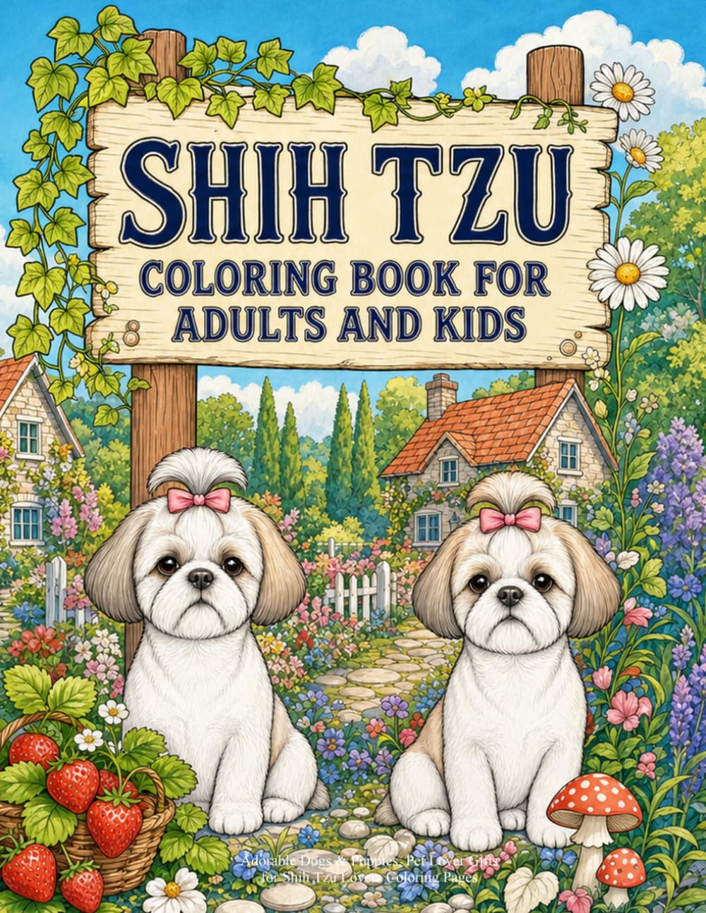 Shih Tzu Coloring Book for Adults and Kids: Adorable Dogs & Puppies, Pet Lover Gifts for Shih Tzu Lovers Coloring Pages