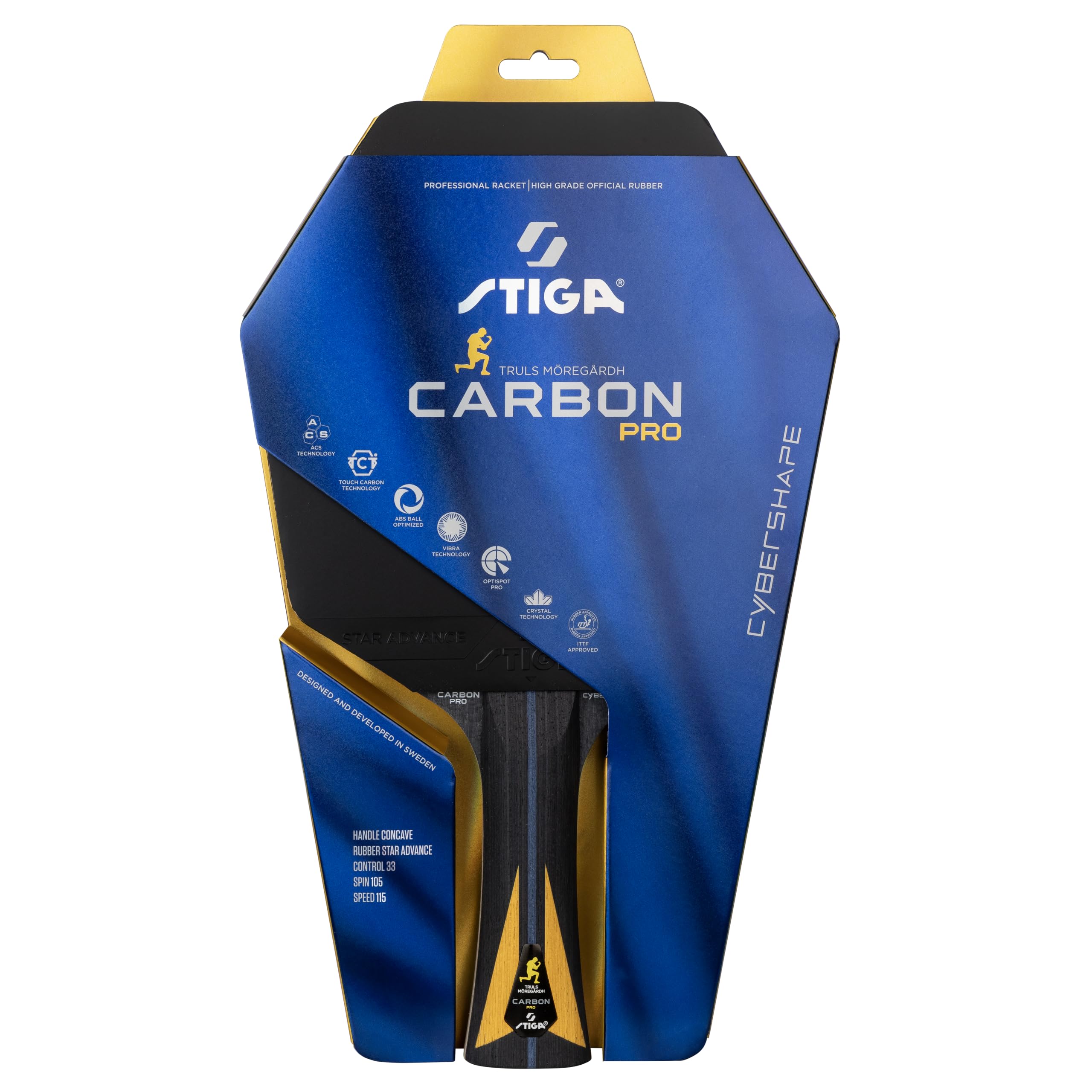 STIGA Pala de Ping-Pong Carbon Pro Truls Edition Cybershape
