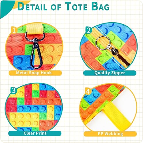 Vista 4 de Lindas bolsas de mano para niños y niñas de 4 a 16 años, bolsos con estuche para lápices, bolsas de mano con cremallera para la escuela y el tiempo