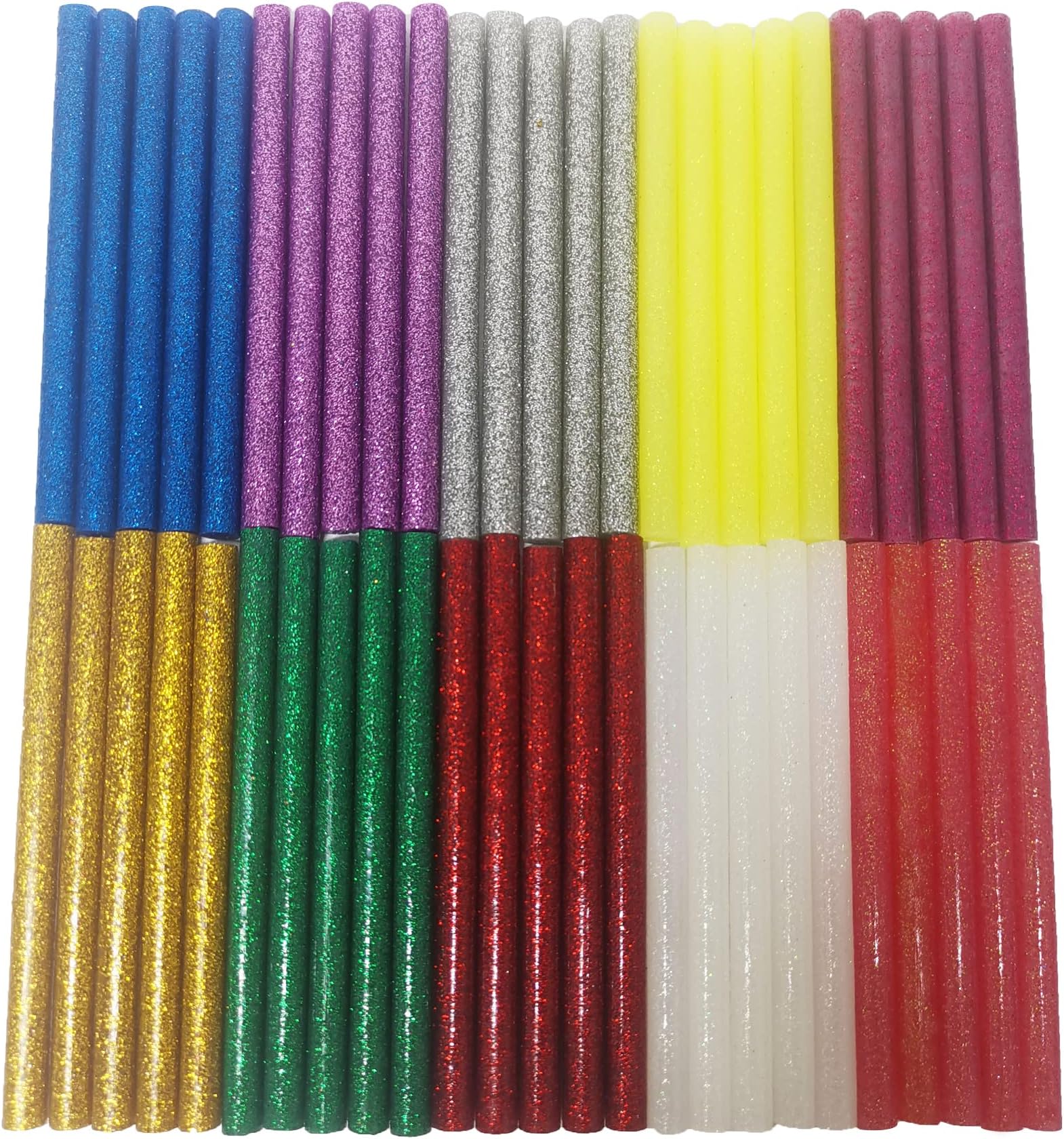 100 x 7 mm Hot Glue Sticks Multicoloured Glue for Hot Glue Gun Pack of 50
