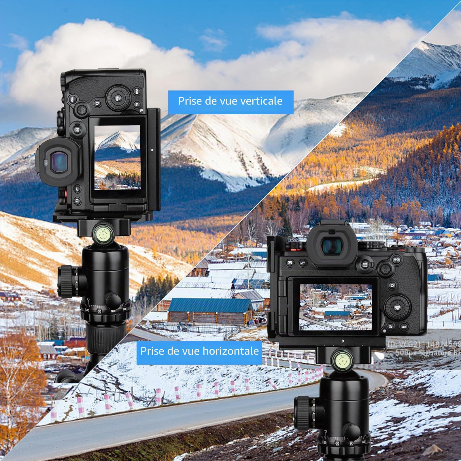 Nitze L Bracket pour Cámara Panasonic LUMIX S5 II, L Plaque avec Plaque à Dégagement Rapide Arca Swiss pour Prise de Vue Horizontale et Verticale, Plusieurs Trous Filetés 1/4" - T-P04A
