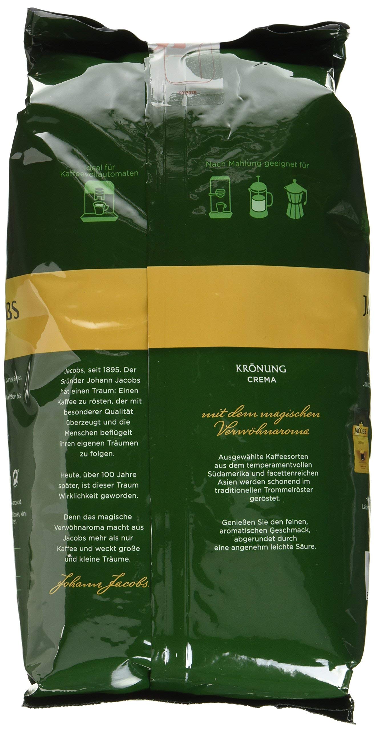 Jacobs Caffè Crema de la Coronación toda granos 4 unidades, (4 x 1000 g)