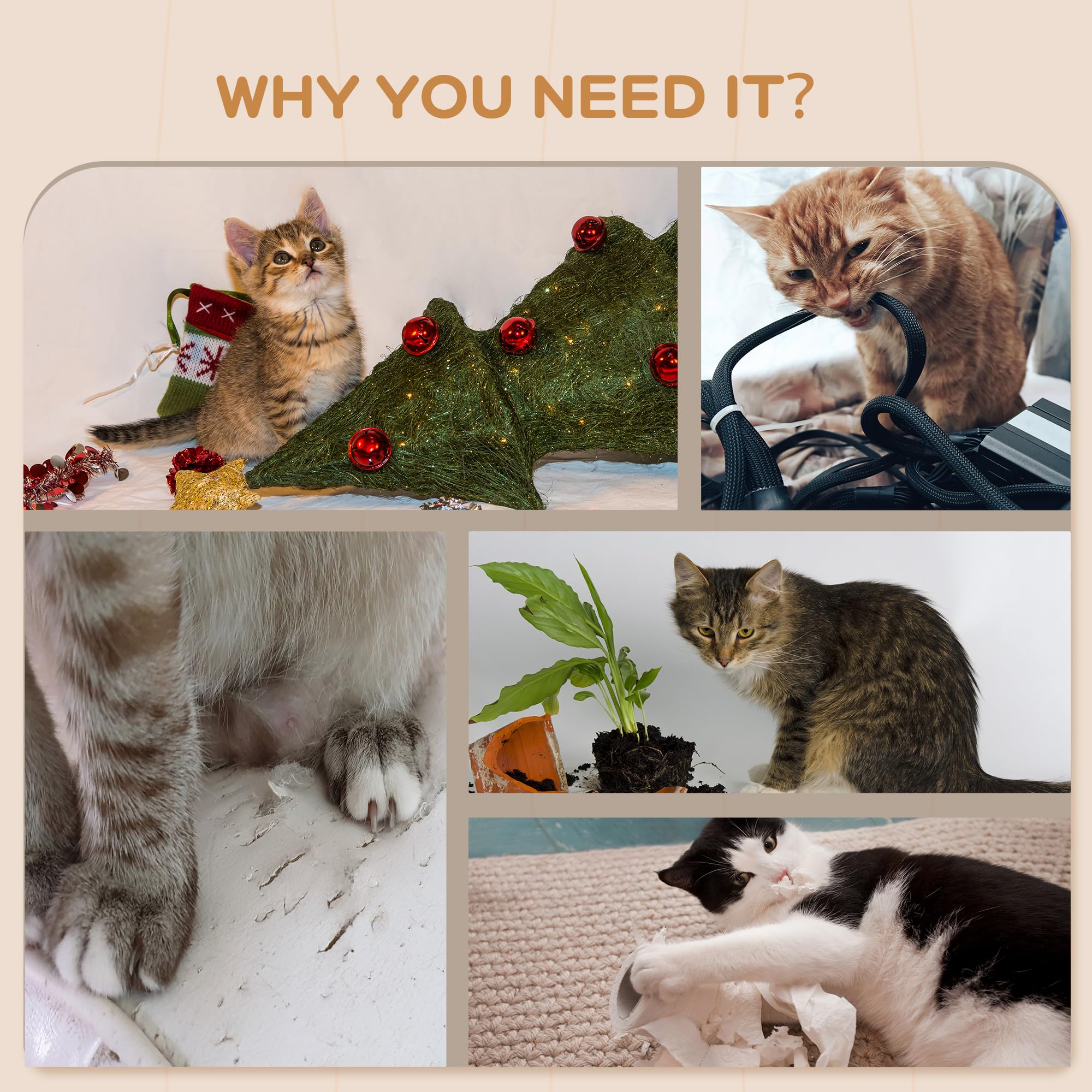 PawHut Katzen-Wandmöbel 4-teilig Set für Wohnungskätzchen, Dunkelgrau