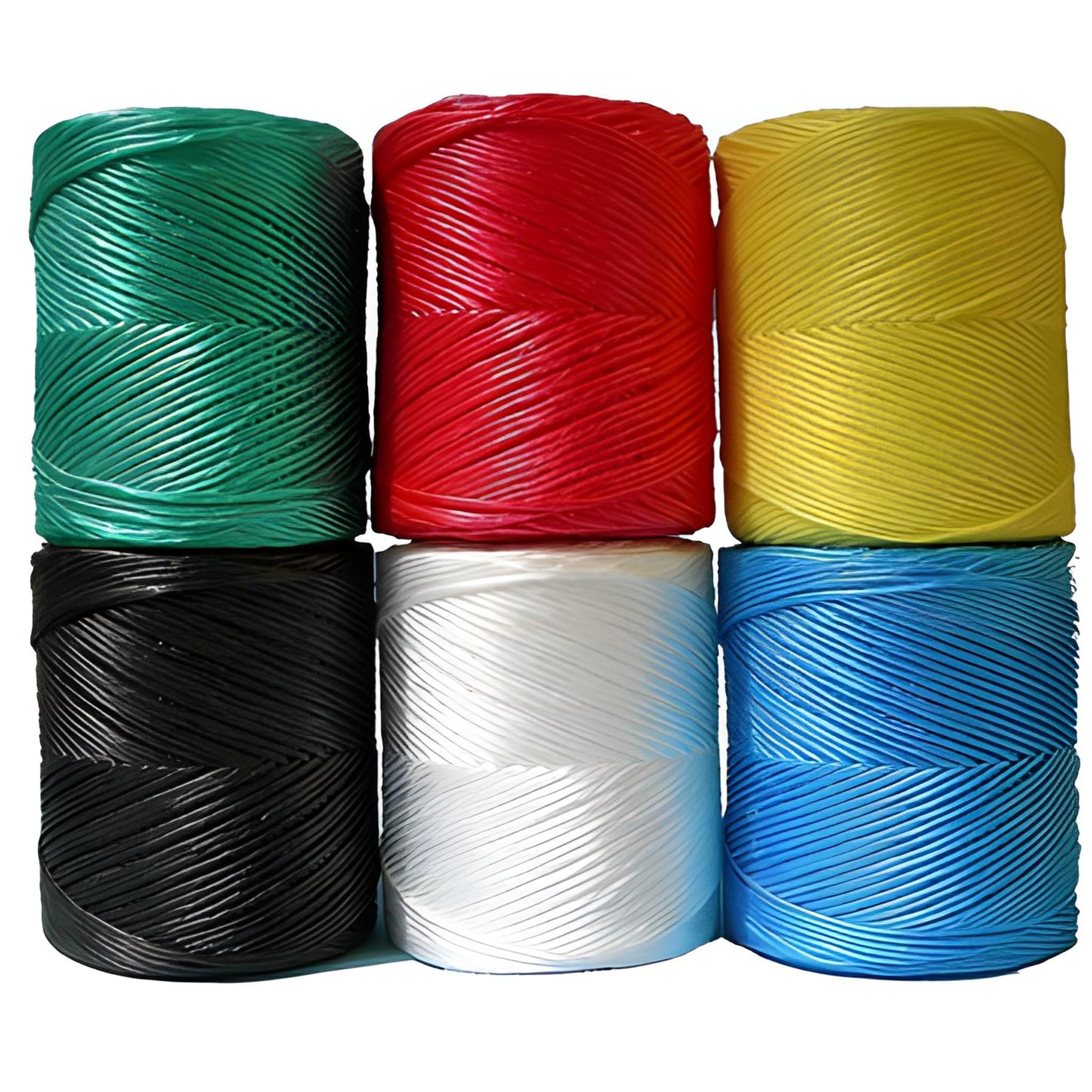 Bricoloco Hilo Rafia Colores de 700 gr. - 1 Cabo y Grosor 1.5 mm. Cuerda huerto, jardín, Obra, Manualidades. Resistente a la Humedad y Las heladas, Aptitud Alimentaria. (Rojo, 6 Rollos)