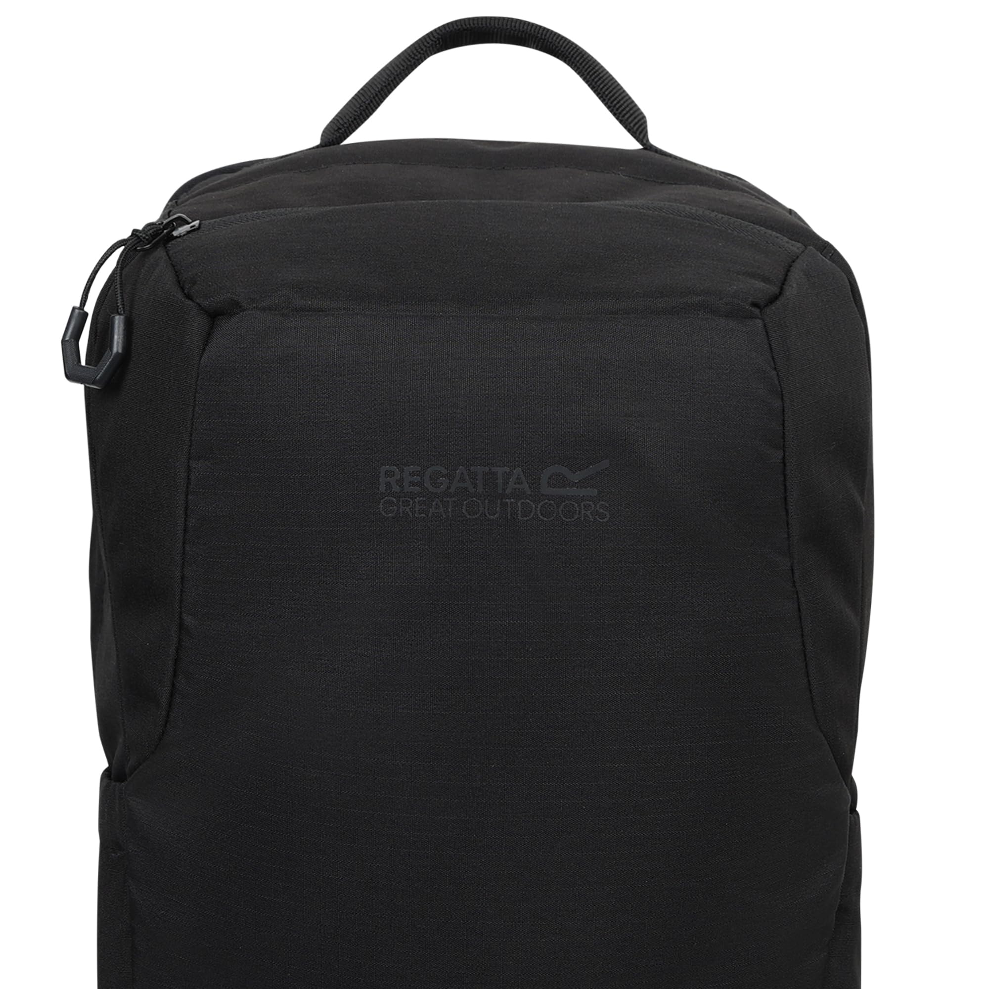 Regatta Zaino Voyad 25L in resistente tessuto ripstop idrorepellente e cerniere bloccabili, perfetto per passeggiate, escursioni, campeggio e trekking, Nero, L, Casual