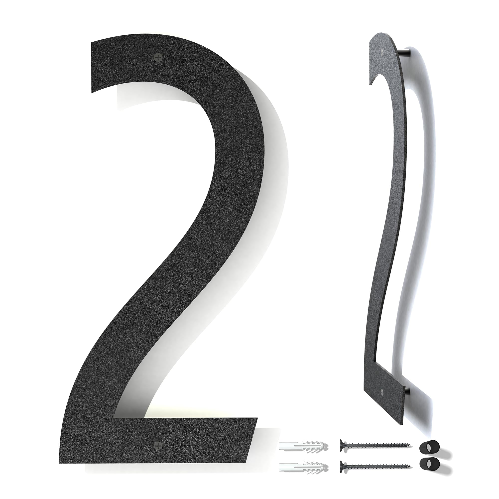 12 Inch Metal House Numbers for Outside | Floating Metal Numbers for Mailbox | Modern House Numbers | Black Coated Floating Large House Numbers for Outside | Rust-Proof Home Address Numbers and Letters with Nail Kit-image-11