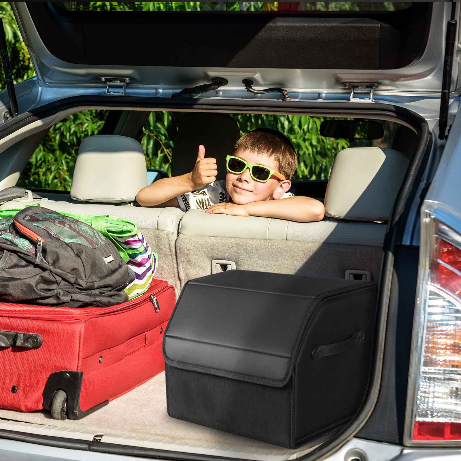 Organizer Per Bagagliaio, Organizer Per Auto Impermeabile Scatola Portaoggetti Pieghevole Per Accessori Auto con Scomparti Per Organizzare Auto Viaggi All'aperto Campeggio