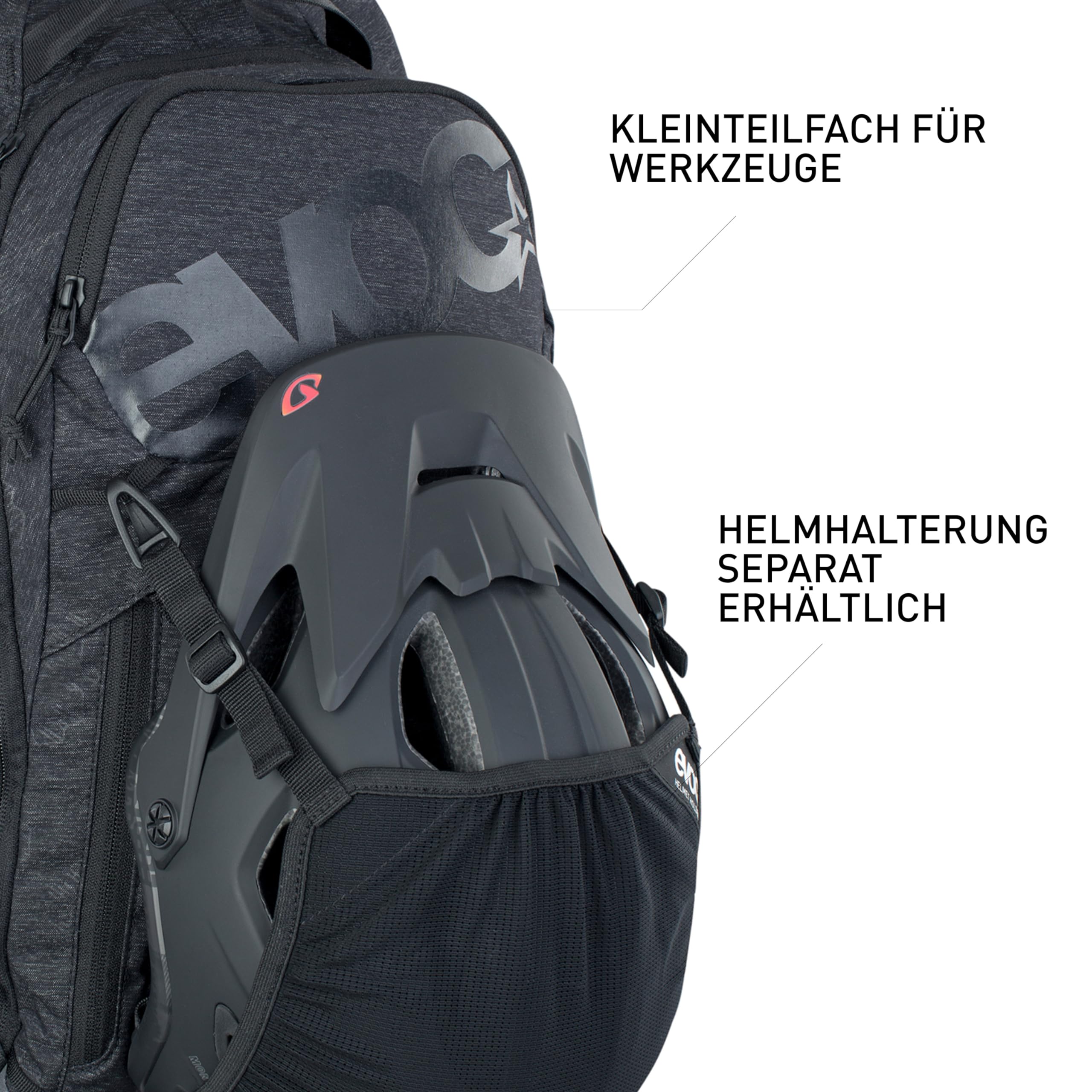 EVOC TRAIL PRO 16l Protektor Rucksack für Tagestouren & Trailriding, Fahrradrucksack (Backpack mit LITESHIELD PLUS Rückenprotektor, 3l Trinkblasenfach, Größe: S/M), Schwarz/Carbon Grau