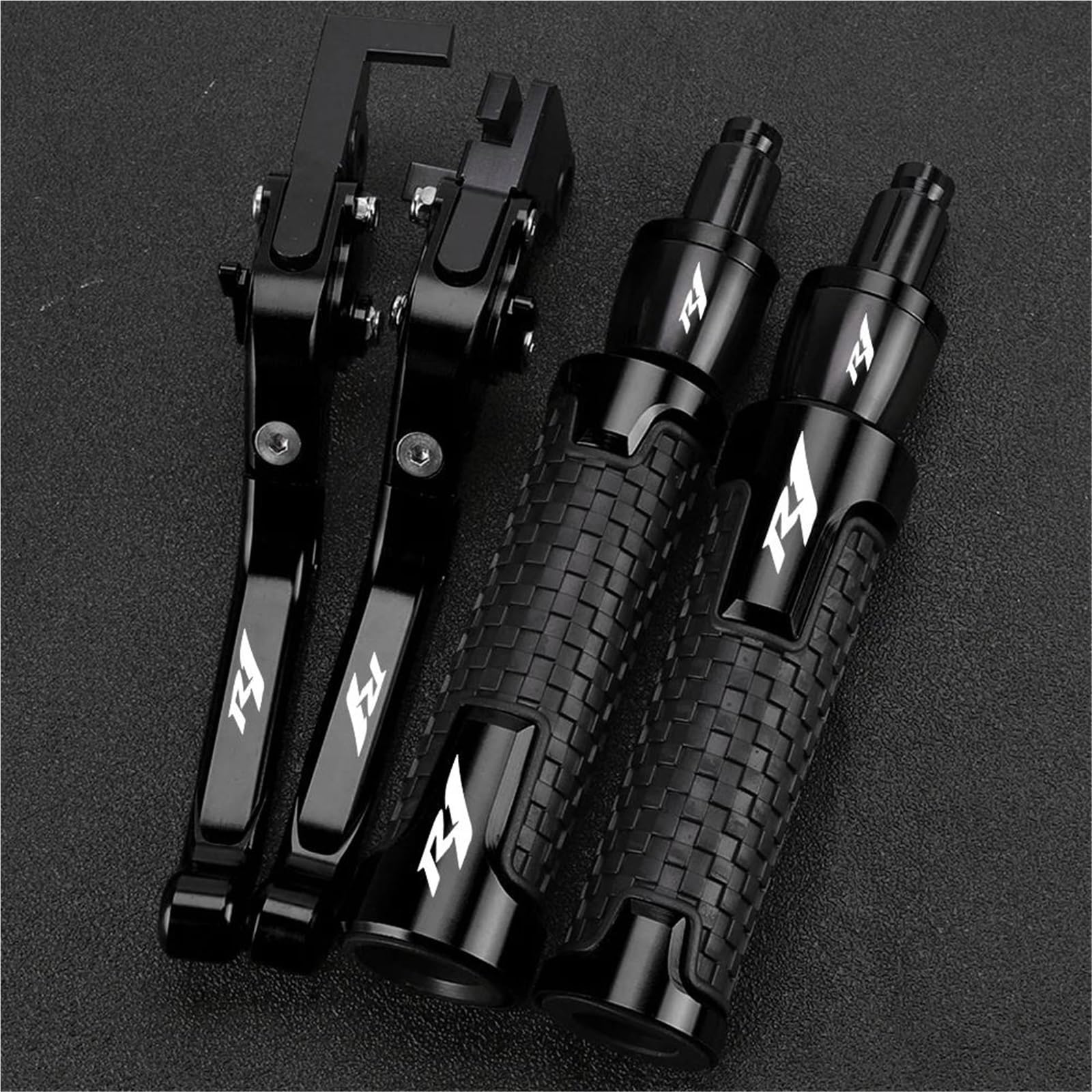 GQUIKGW Replace Motorcycle Adjustable Extendable Folding Brake Clutch Levers Handle Grip Grips Ends for Y-AMAHA YZFR1 YZF-R1 R1M R1S 2015-2018