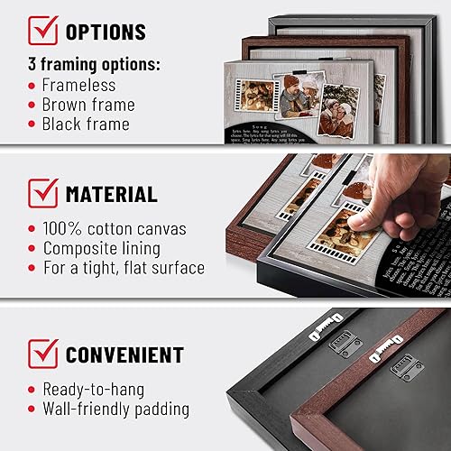 Vista 115 de H-DEWALL Letras de canciones personalizadas con marco, arte de pared musical personalizado para él, decoración sentimental y regalo inspirador