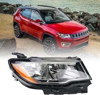 FEIDKS Headlamp Halogen-Right Passenger Headlight Assembly RH with DOT Certification for 2017-2022 Jeep Compass 55112706AE CH2503295