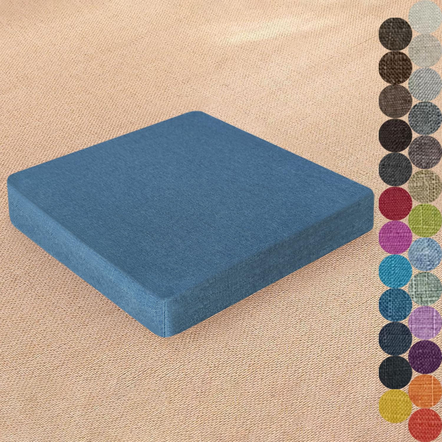 Galette de chaise antidérapante et lavable 55 x 55 cm pour soulager l'assise rigide