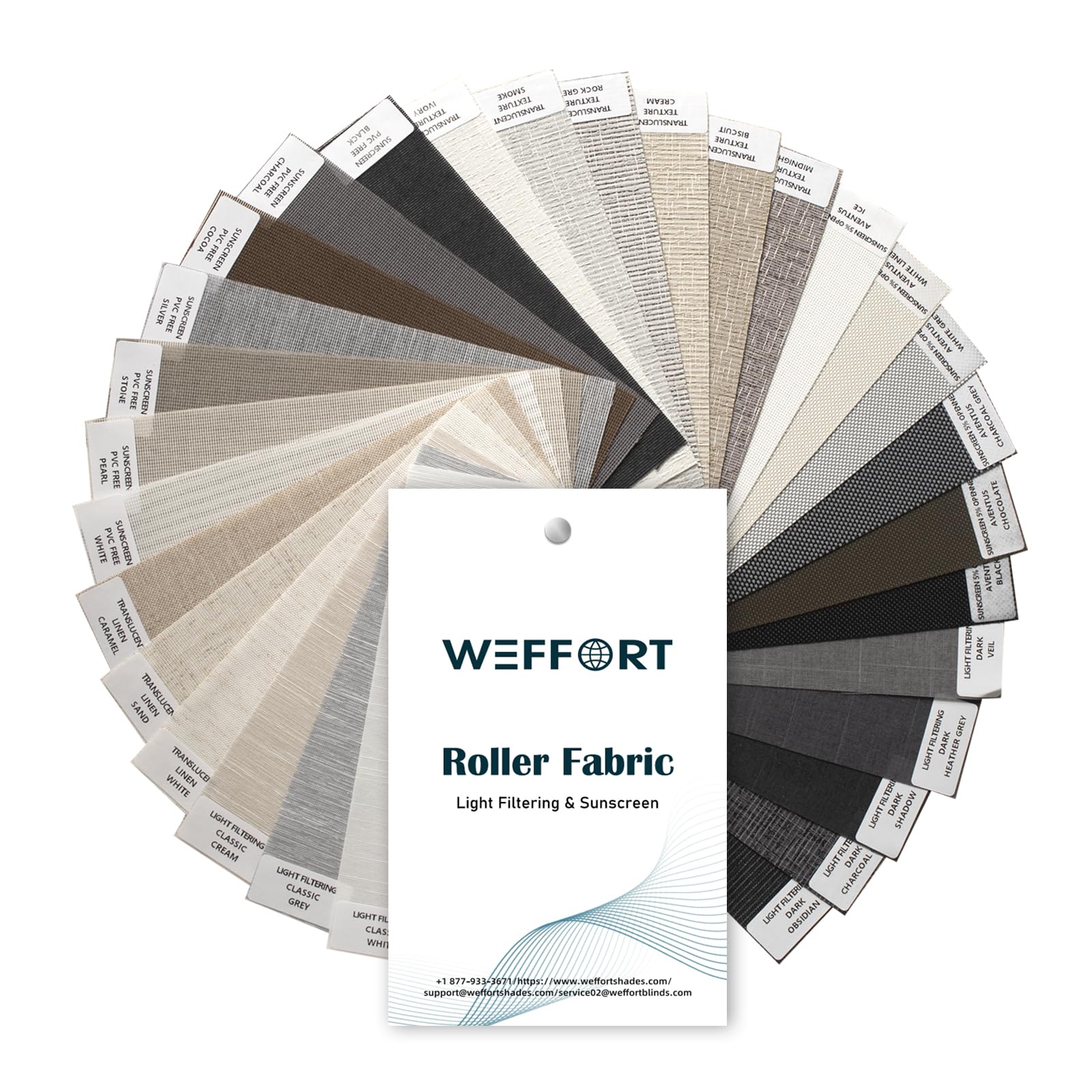 Motorized Roller Shade, Work with Homekit Thread-Enabled,Fabric Sample of 50%/70% Blackout Smart Blind,Multi-Color Samples