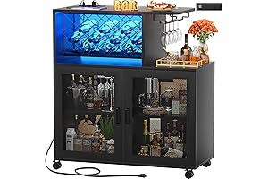 Wine Bar Cabinet with Wheels: Enhance Your Home Bar with Modern Elegance