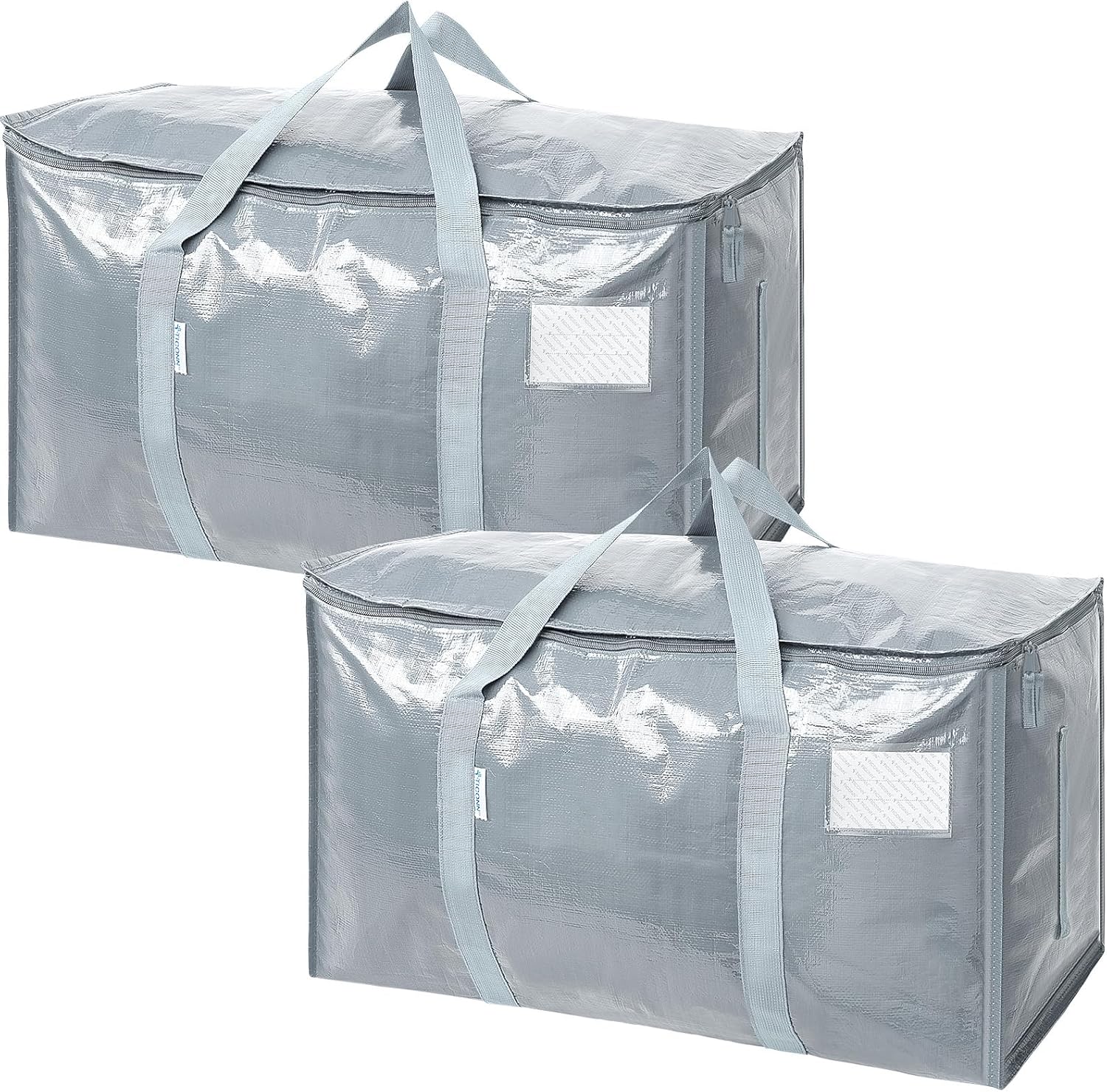 2 Pack Extra Large Moving Bags with Zippers & Carrying