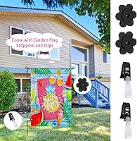 Vista 2 de Banderas de jardín de verano de sandía para exteriores de 12 x 18 pulgadas, de doble cara, colorida bandera de jardín de verano de Hello Summer