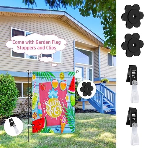 Miniatura 2 de Banderas de jardín de verano de sandía para exteriores de 12 x 18 pulgadas, de doble cara, colorida bandera de jardín de verano de Hello Summer para