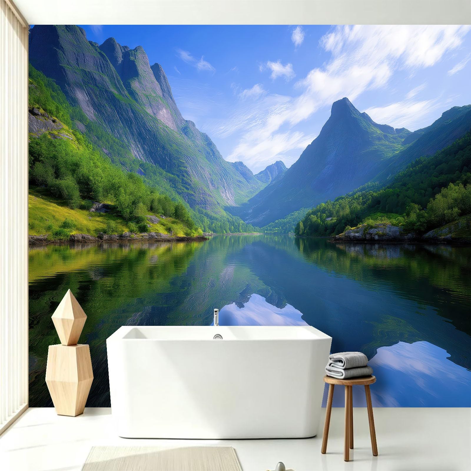 WTD - Papel pintado fotográfico (400 x 280 cm), diseño de lago
